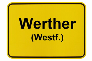 Illustration eines Ortsschildes der Stadt Werther (Westf.)