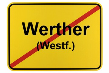 Illustration eines Ortsschildes der Stadt Werther (Westf.)