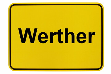 Illustration eines Ortsschildes der Stadt Werther
