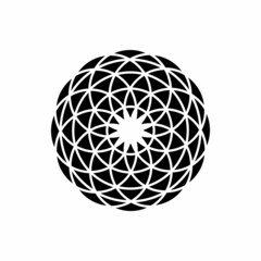 Minimal abstract symbol Circle logo Geometric shape Fractal Design Vector illustration