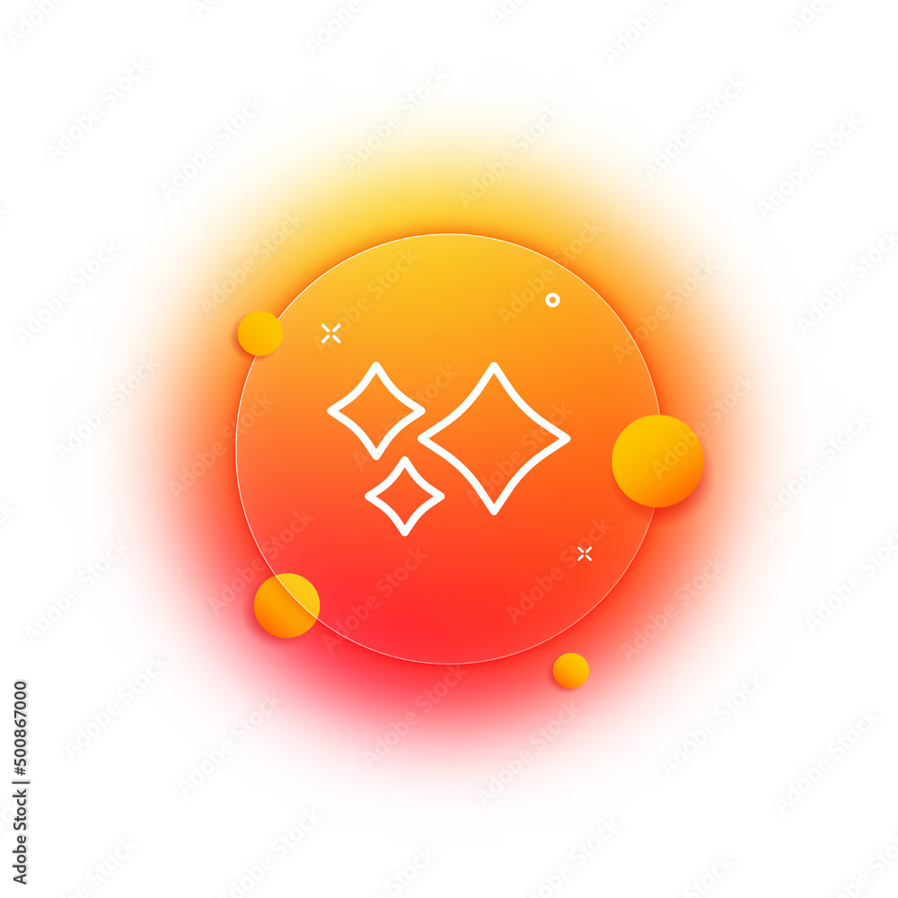 Poster star icon. starry sky. favorites. planet icon. gradient blur button with glassmorphism. clear glass 