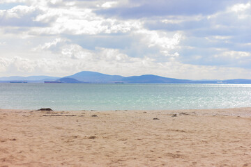 sandy beach of the black sea.