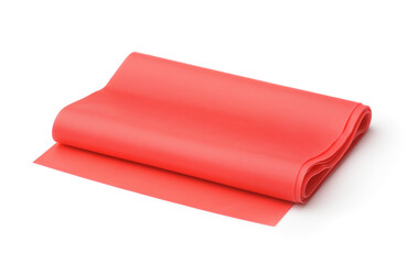 Roll of red fitness elastic resistance band