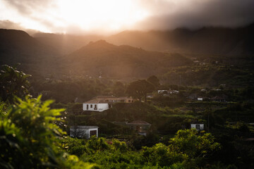 Fototapeta na wymiar Breña Baja town under afternoon ambient. (La Palma, Canary Islands, Spain)