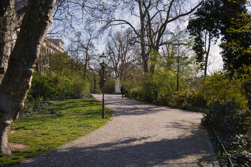 Schillerpark mit Schiller Denkmal, Park in Leipzig, Sachsen