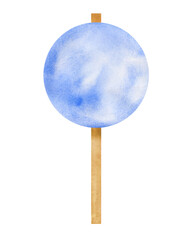 Wooden textured natural wood hand drawn timber road signs destination in watercolor aquarelle ink isolated on white background.