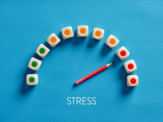 Stress level meter indicating high level of stress.