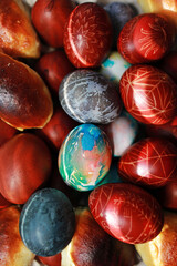 painted easter eggs with ukrainian ornaments	
