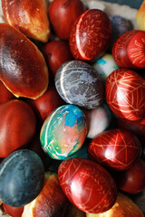 painted easter eggs with ukrainian ornaments	
