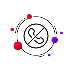 Missed call icon. Phone correspondence. Conference. Pick up the phone. Don't answer the call. Notification. Communication by phone in different parts of the world. One line style. vector eps 10