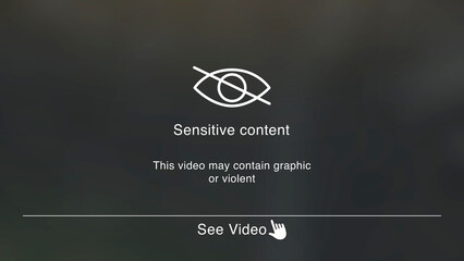 Sensitive Content with Blurred Video and Clicking Cursor to See the Video