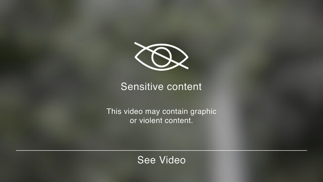 Sensitive Content Animation with Blurred Video and Clicking Cursor to See the Video