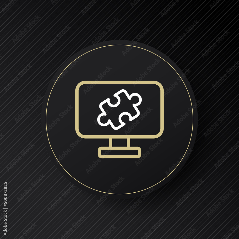 Poster puzzle icon. partial investigation. development of thinking. collection in parts. second half. lost 