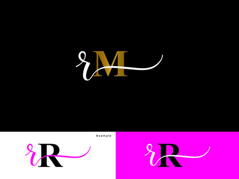 Letter RM Logo Image, Signature Rm mr Luxury Letter Logo Icon With Colorful Example For You