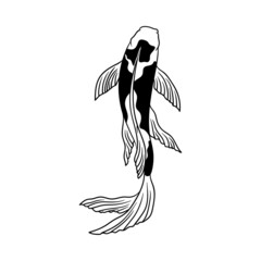 Koi fish icon design template ilustration vector