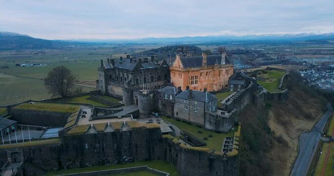 Aerial view of Stirling Castle, Ancient Scotland