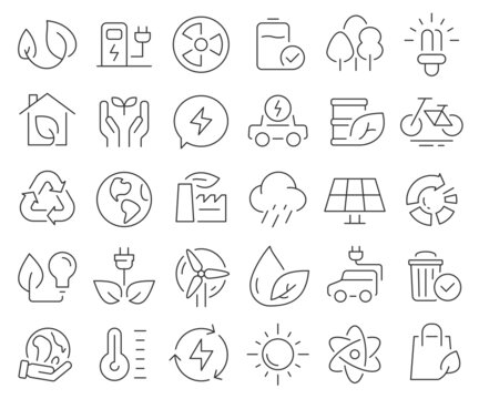 Eco and environment line icons collection. Thin outline icons pack. Vector illustration eps10