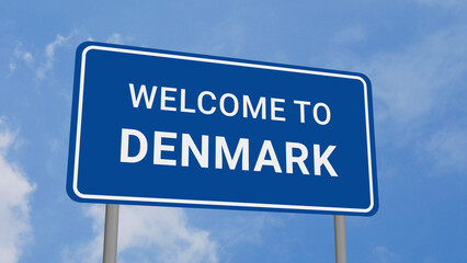 Welcome to Denmark Road Sign on Clear Blue Sky