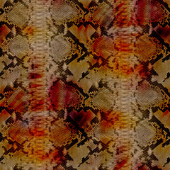 Realistic Detailed Snake Texture Seamless Pattern Stylish Trendy Fashion Colors Reptile Skin Python Surface