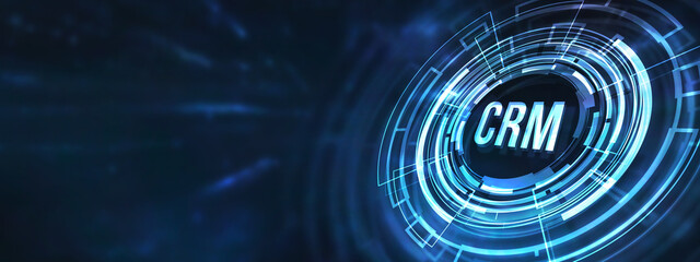 Internet, business, Technology and network concept.CRM Customer Relationship Management. 3d illustration.