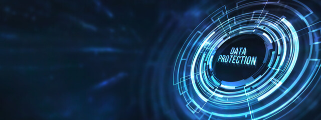 Internet, business, Technology and network concept. Cyber security data protection business technology privacy concept. 3d illustration