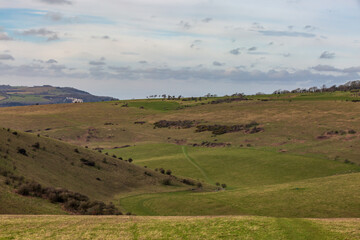 Fototapeta na wymiar A rural South Downs view near Mount Caburn in Sussex