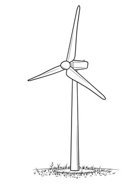 Wind turbine vector stock illustration.