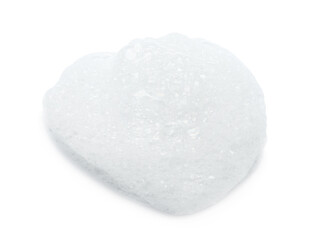Fototapeta premium Drop of bath foam isolated on white, top view
