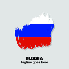  flag of Russia brush stroke background vector illustration