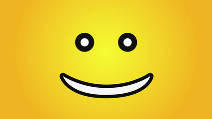 Big Frame Smiley Face on Yellow Gradient Background