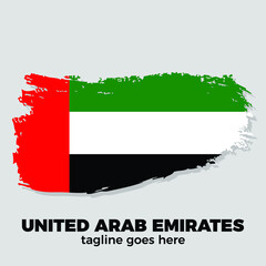  flag of United Arab Emirates brush stroke background vector illustration