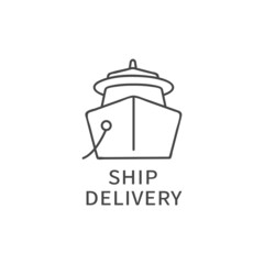 Vector icon or emblem for e-commerce security. Ship delivery badge.