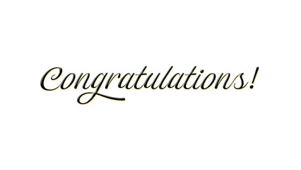 Congratulations Greeting Sign on White Background