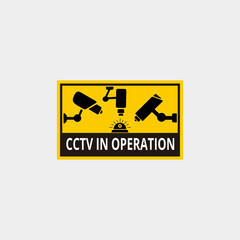 CCTV warning illustration design. CCTV sticker warning