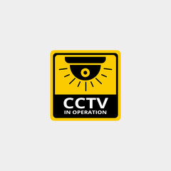 CCTV warning illustration design. CCTV sticker warning