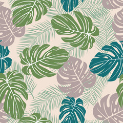 Closeup of monstera leaves for fabric design.
