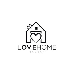 Love home logo template design.