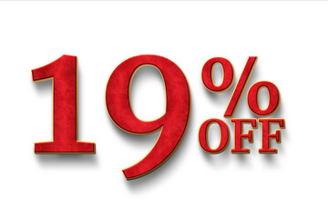 Nineteen percent off. Discount 19 %.