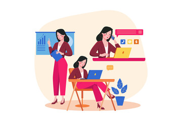 Business Activities Illustration concept. Flat illustration isolated on white background