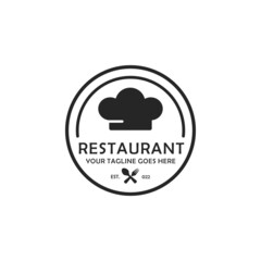 Restaurant simple flat logo design