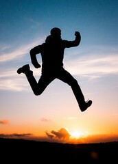 Silueta de un hombre saltando 