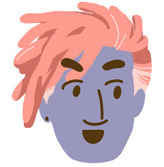 happy smile confidence face diversity people head icon hadn drawing illustration