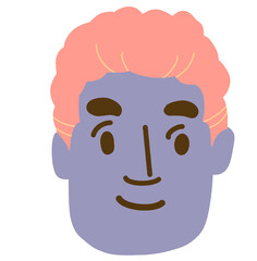 happy smile confidence face head icon nonbinary people illustartion hand drawing cartoon