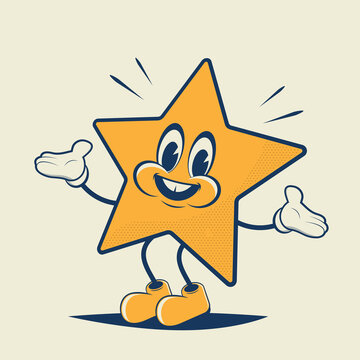 funny illustration of a cartoon star