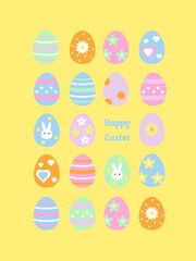 イースターのイラストのグリーティングカード