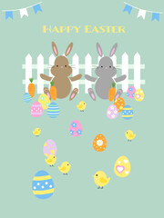 イースターのイラストのグリーティングカード