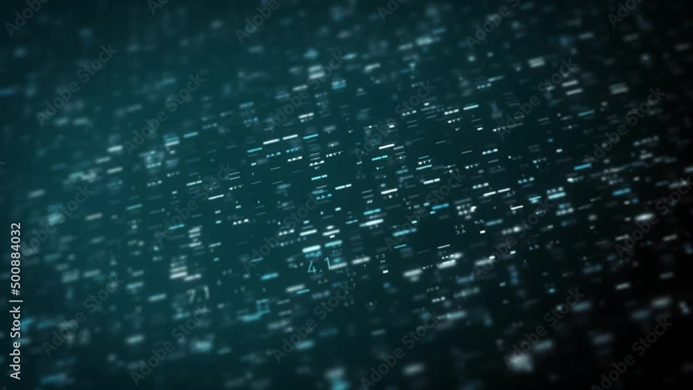 Poster big data digital business hitech background/ 4k animation of an abstract wallpaper big data business