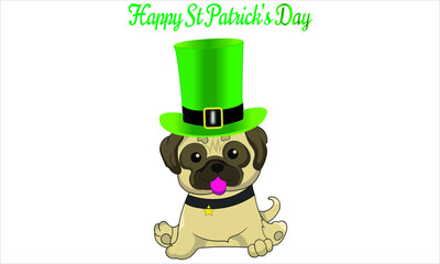 Dog st patrick's day illostration vector