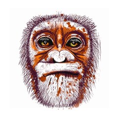 monkey, gorilla head, a portrait of a gorilla of a wild animal, for printing on t-shirts, an avatar, souvenirs