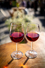 Ein Glas wein genießen